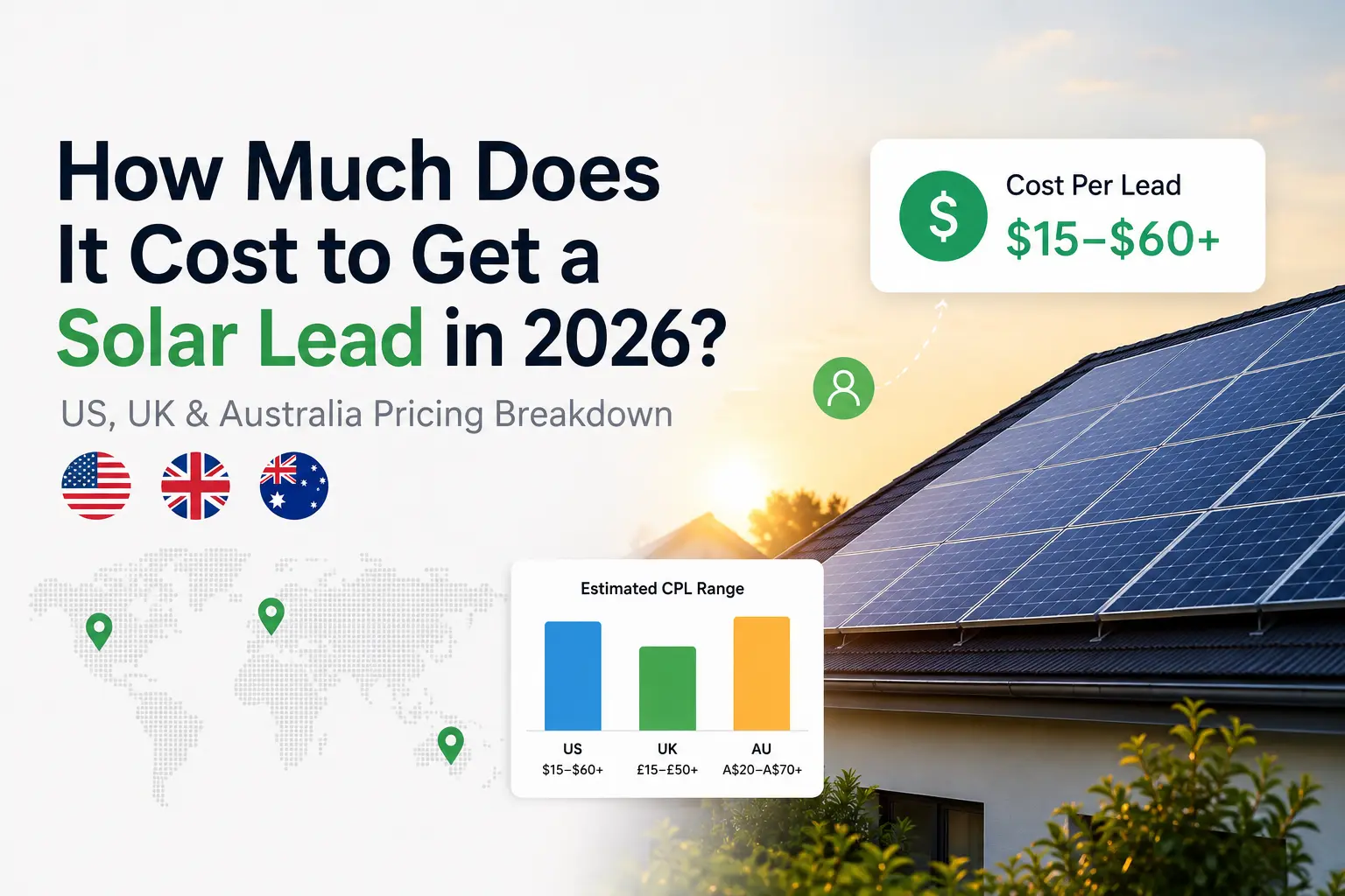 How Much Does It Cost to Get a Solar Lead in 2026? (US, UK & Australia Pricing Breakdown)